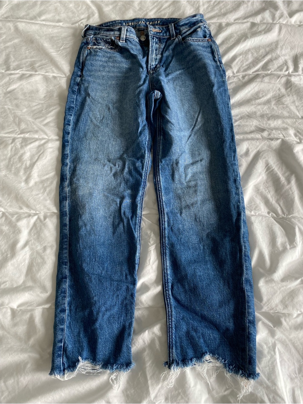 American Eagle Outfitters Mom’s Blue Straight-Leg Jeans